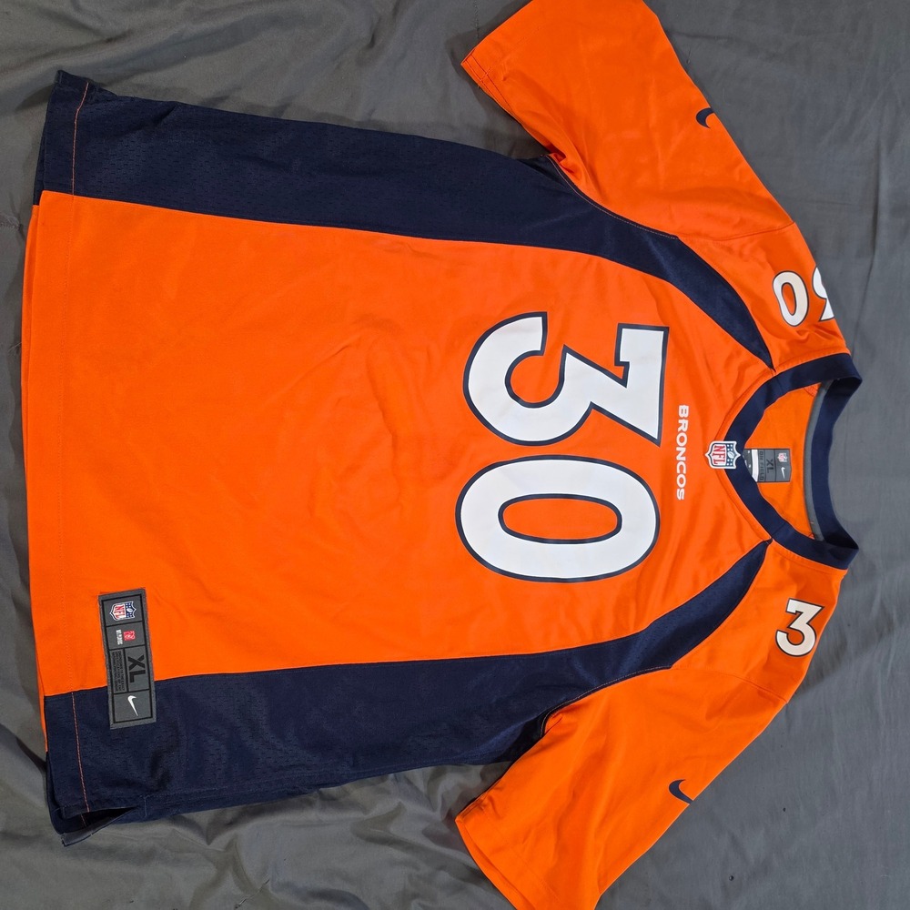 Nike Denver Broncos Phillip Lindsay 30 NFL Jersey Orange Mens XL
